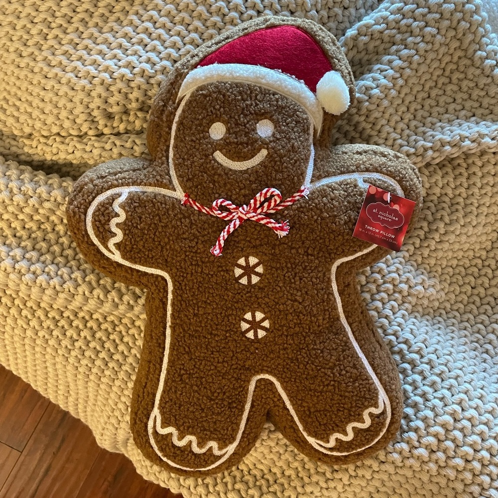 Gingerbread man decorative throw pillow